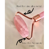 Luxury Rose Quartz Facial Roller and Gua Sha Kit - Beauty Tool For Face Neck Massage, Eye Puffiness Relief, Anti-Ageing